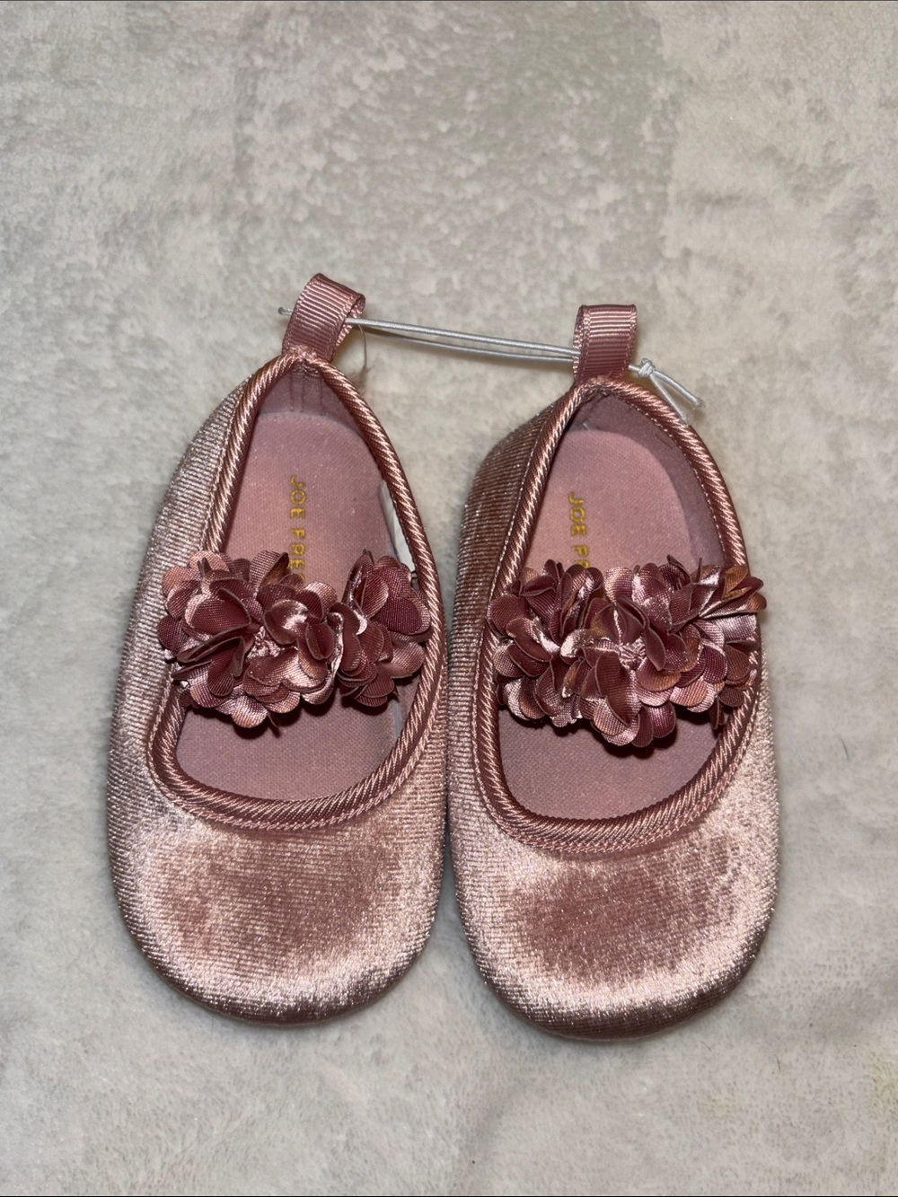 Joe Fresh Rose Pink Velvet Floral Mary Jane Shoes
